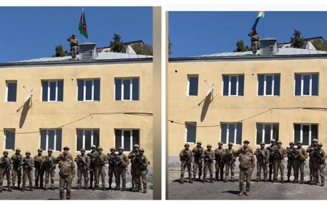 Laçın şəhərində Azərbaycan bayrağı ucaldılıb - General Prezidentə məruzə edib (VİDEO)