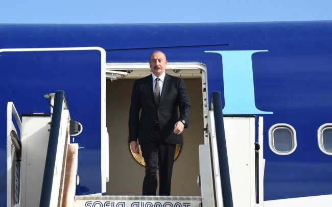 Azərbaycan Prezidenti Bolqarıstana rəsmi səfərə gedib - FOTOLAR