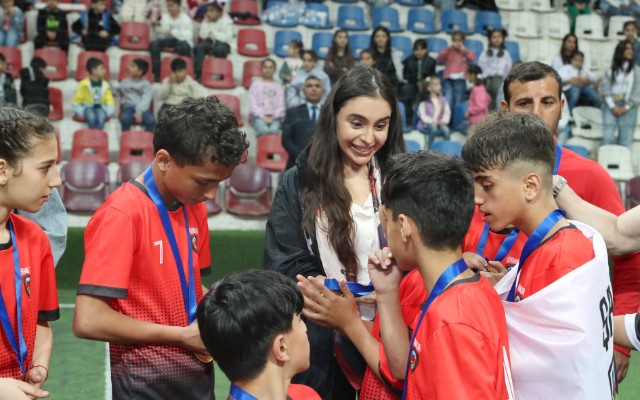 Leyla və Arzu Əliyeva uşaq evlərinin komandaları arasındakı turniri izlədilər - FOTOLAR